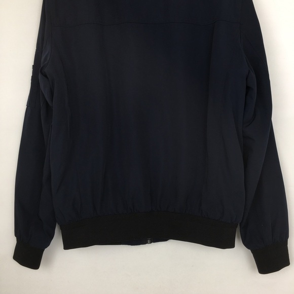 Calvin Klein Men’s Bomber Jacket Navy Blue Size Small Quilted Lining Full Zip - Picture 12 of 15